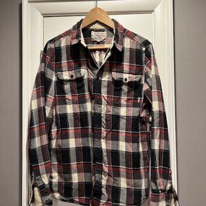Burton Durable Goods Men's Brighton Flannel Plaid Button Down Shirt, Sz M